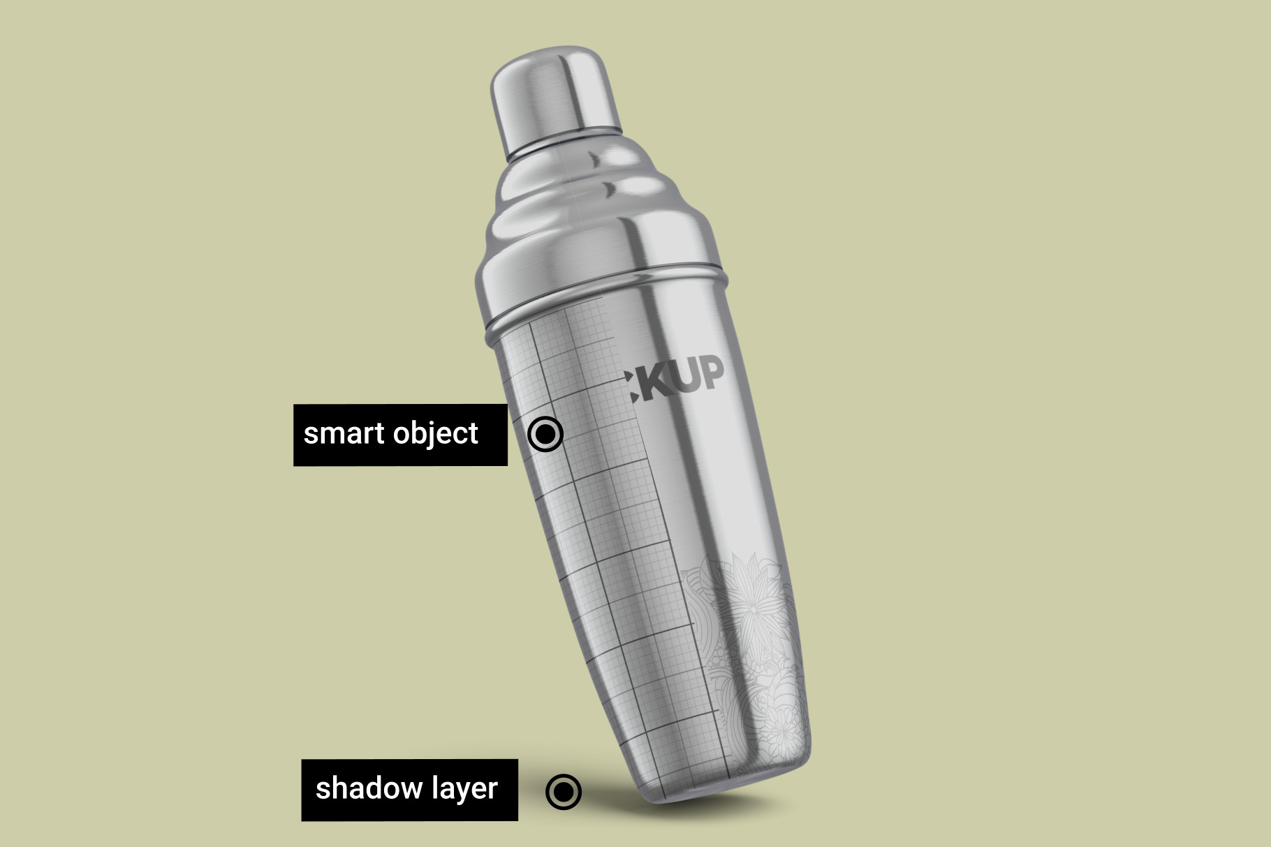 Metal Bar Cocktail Shaker Mockup Cup & Container Mockups Creative