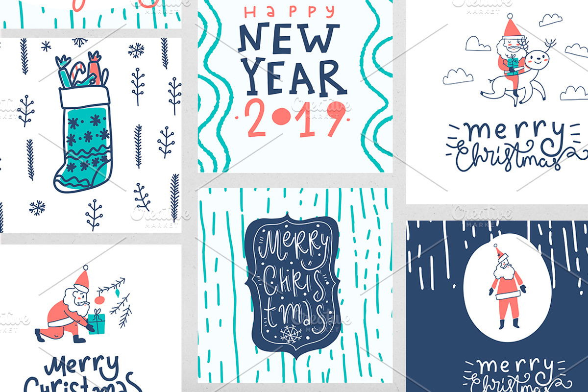 SALE 50% Merry Christmas and NY2019, a Decorative Illustration by mikka_kika (Photo 4 of 10)