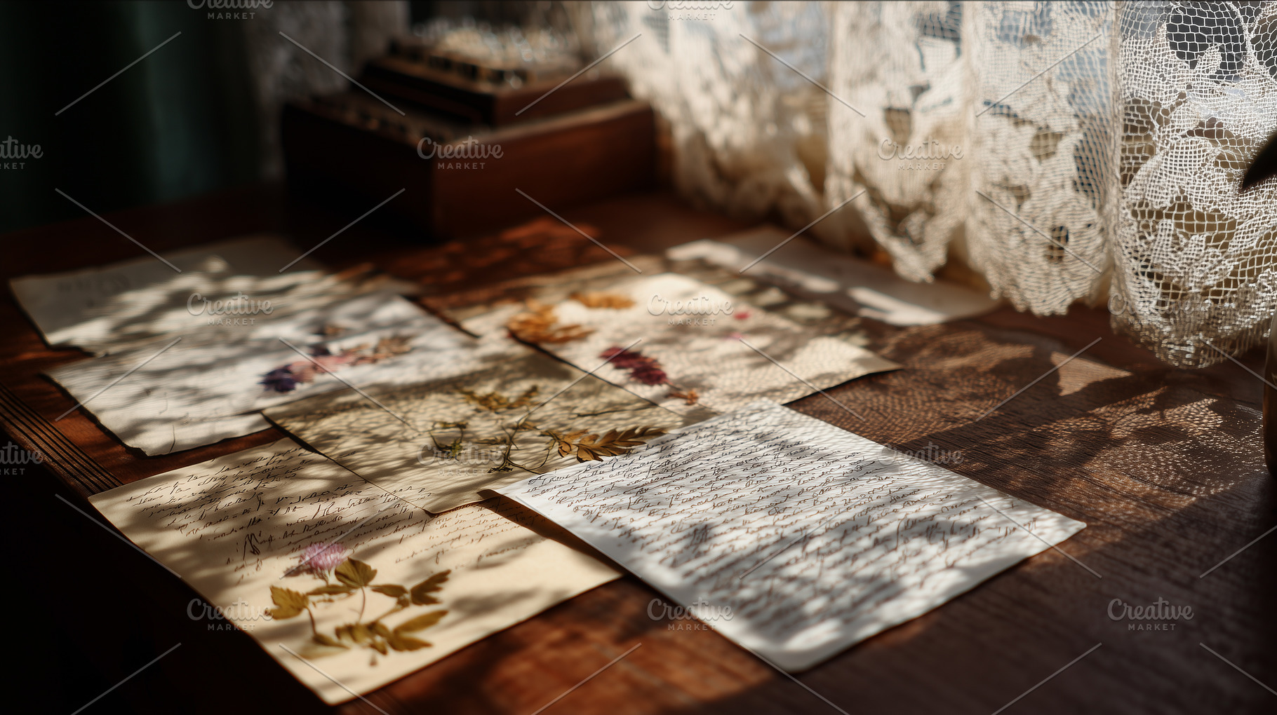 Delicate handwritten letters, a Background Photo by MistyDay