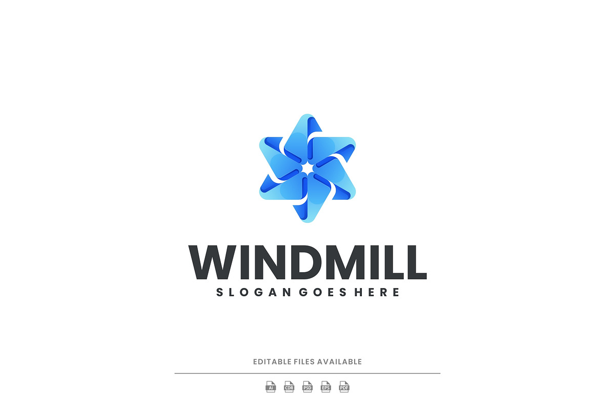 Gradient Blue Windmill Logo Design, a Branding & Logo Template by Artnivora.Std (Photo 1 of 3)
