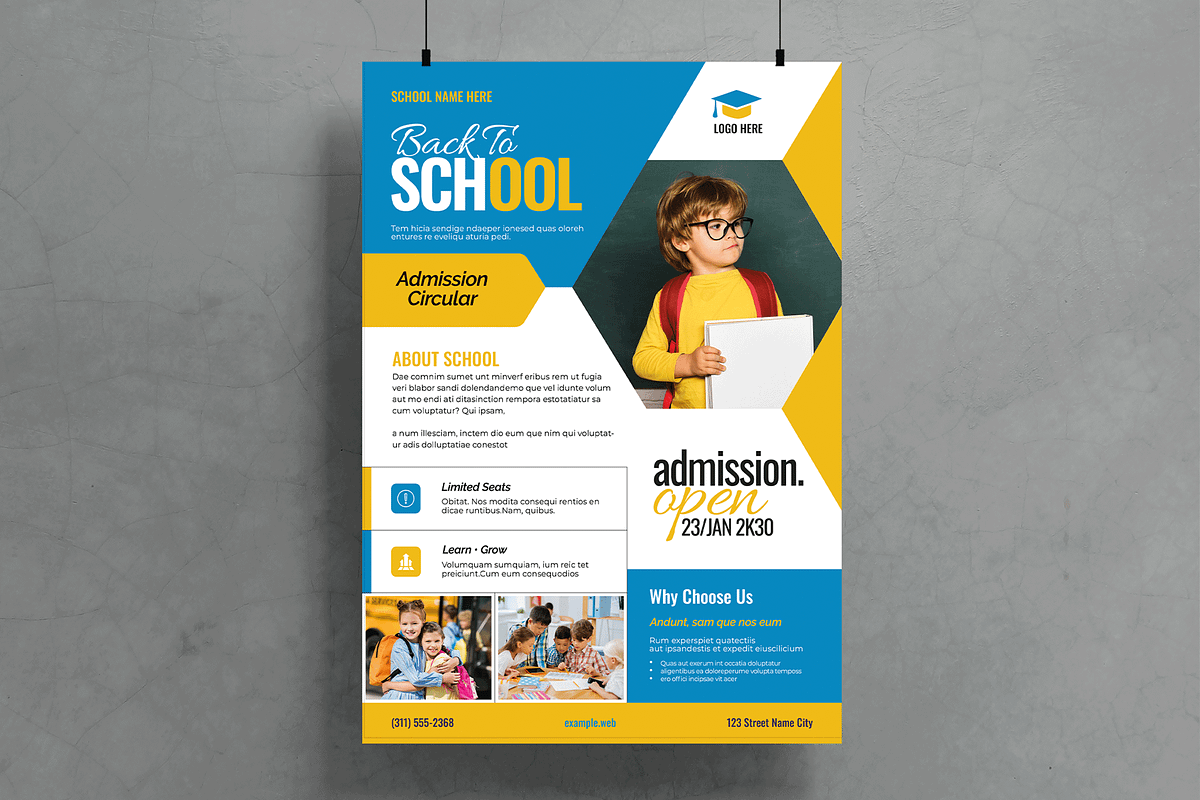 Back To School Admission Flyer, a Flyer Template by MightyDesign (Photo 1 of 6)