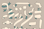 Ribbon sketch retro style, an Object Graphic by Smiley Creative (Thumbnail 3 of 4)