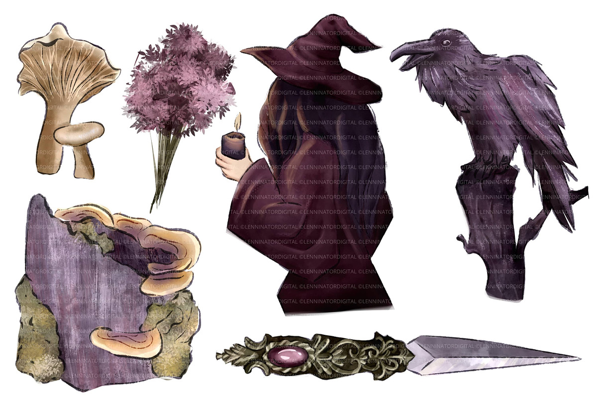 Dark Witch PNG Clipart, a Decorative Illustration by Lenninator Digital (Photo 6 of 10)