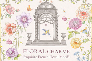 Floral Charme Vintage Floral Clipart