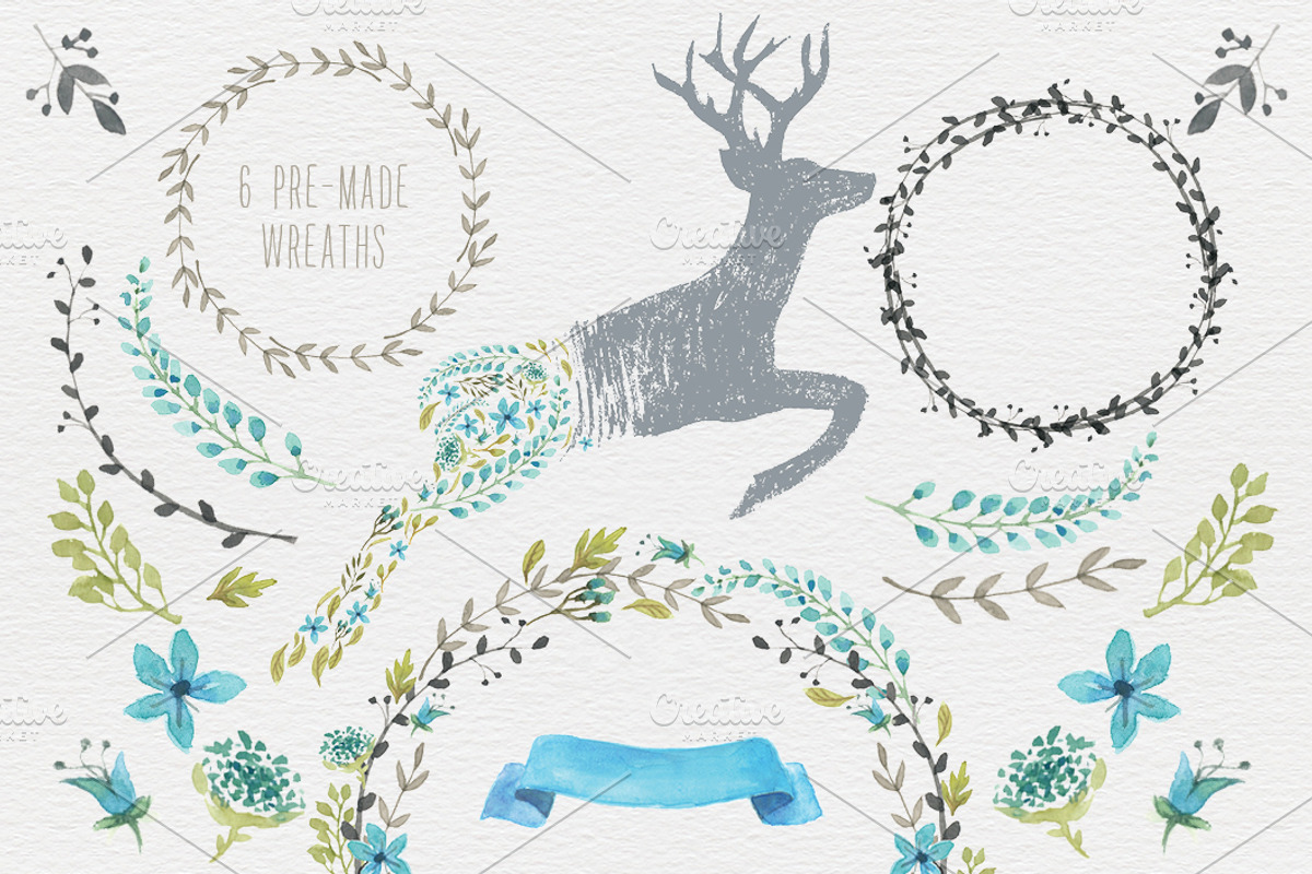 Woodlands Watercolor megapack, an Animal Illustration by Lisa Glanz (Photo 3 of 5)