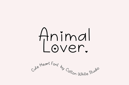 Animal Lover Cute Heart Font