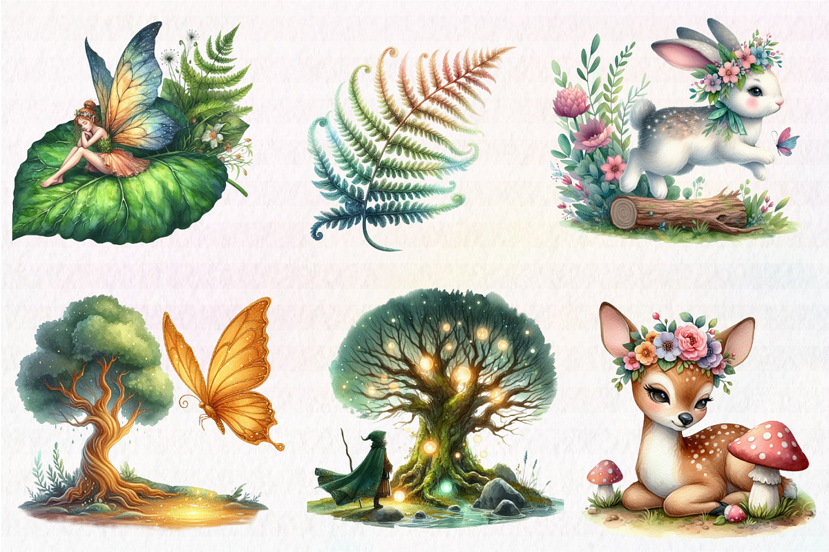 Magic Forest Clipart, an Illustration by CreationArt (Photo 6 of 6)