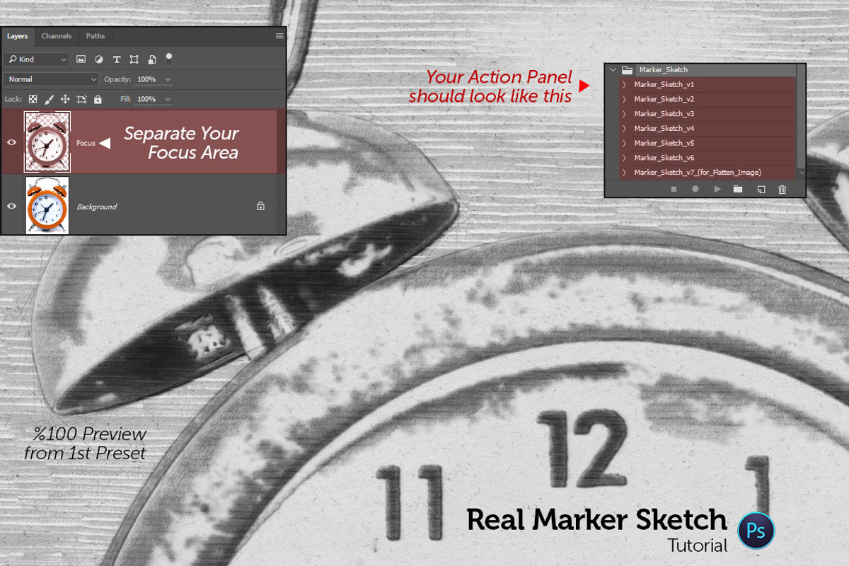 Real Marker Sketch, an Action Add-On by Creative Graphics