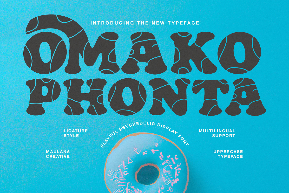 Omako Phonta Playful Psychedelic, a Slab Serif Font by Maulana Creative (Photo 1 of 7)