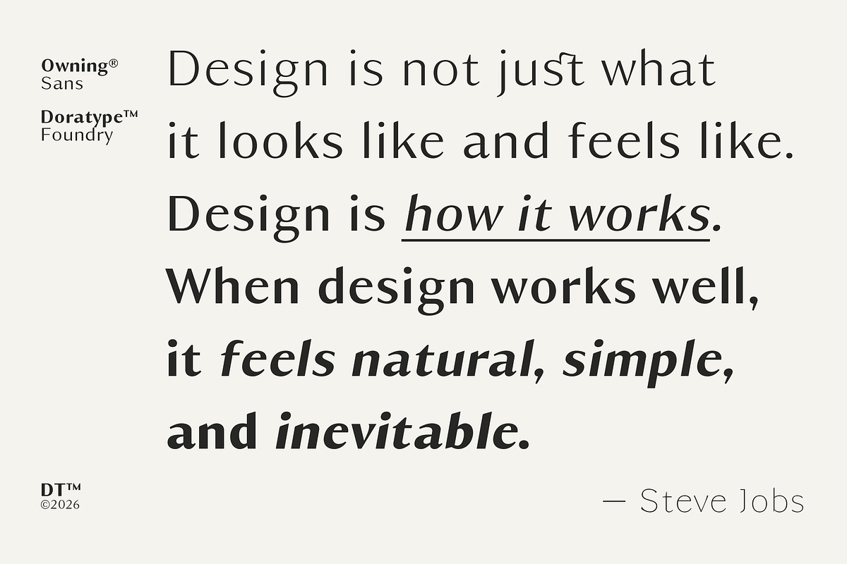 Owning Sans, a Sans Serif Font by Dora Typefoundry (Photo 5 of 10)