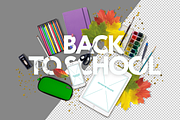 Back to school mockup. Psd & Png, a Pens & Pencil Mockup by Kseniia (Thumbnail 3 of 3)