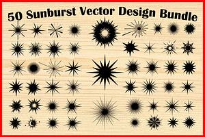 50 Sunburst Vector Design Bundle, an Illustration by Artivon