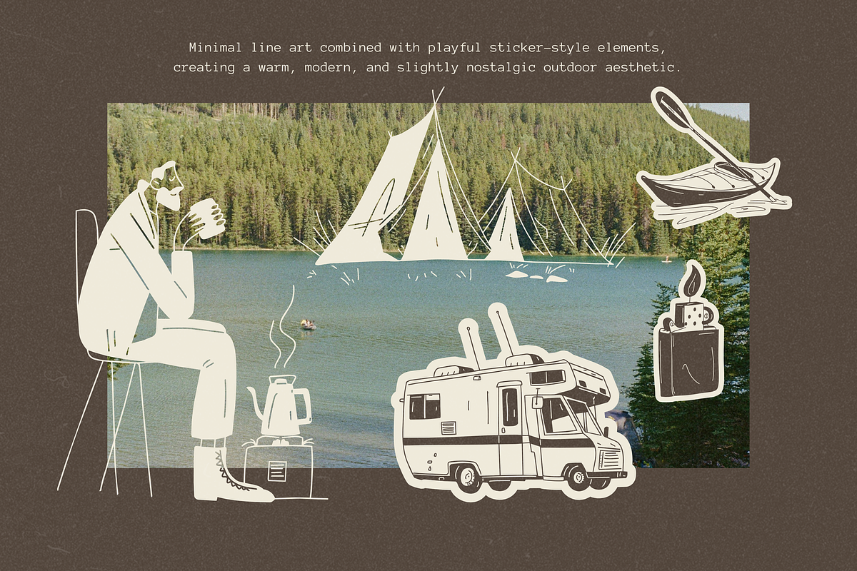 Lets Go Camping: 50 Illustration Set, a Person Illustration by Veyla (Photo 7 of 14)
