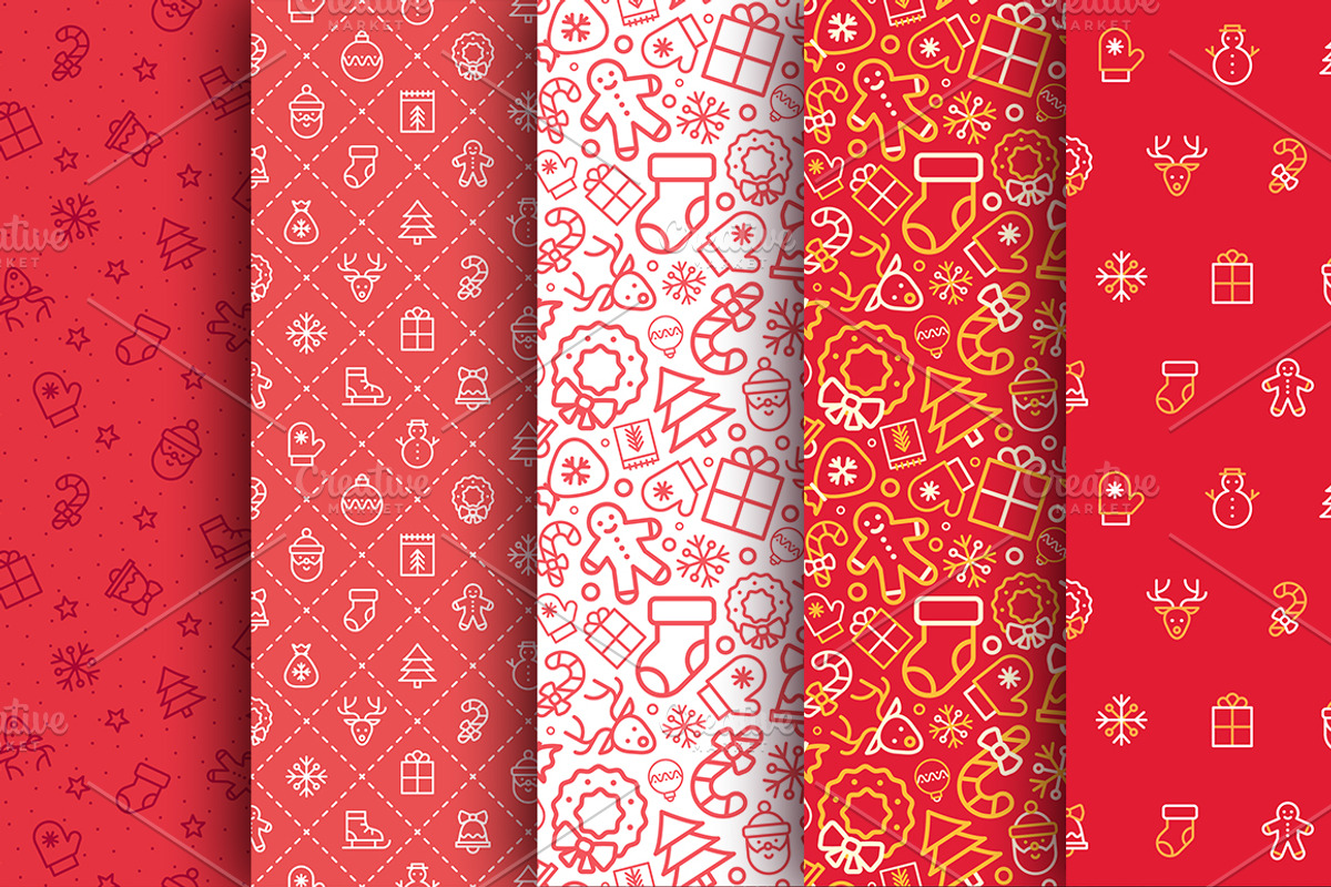 Christmas seamless patterns, a Pattern Graphic by tetiana.svirska (Photo 2 of 2)