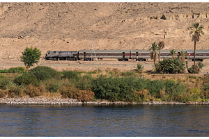 Egyptian passenger train alongside, a Transportation Photo by Backyard Stock
