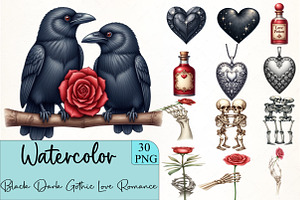 Black Dark Gothic Love Romance, an Illustration by CrexoraLab