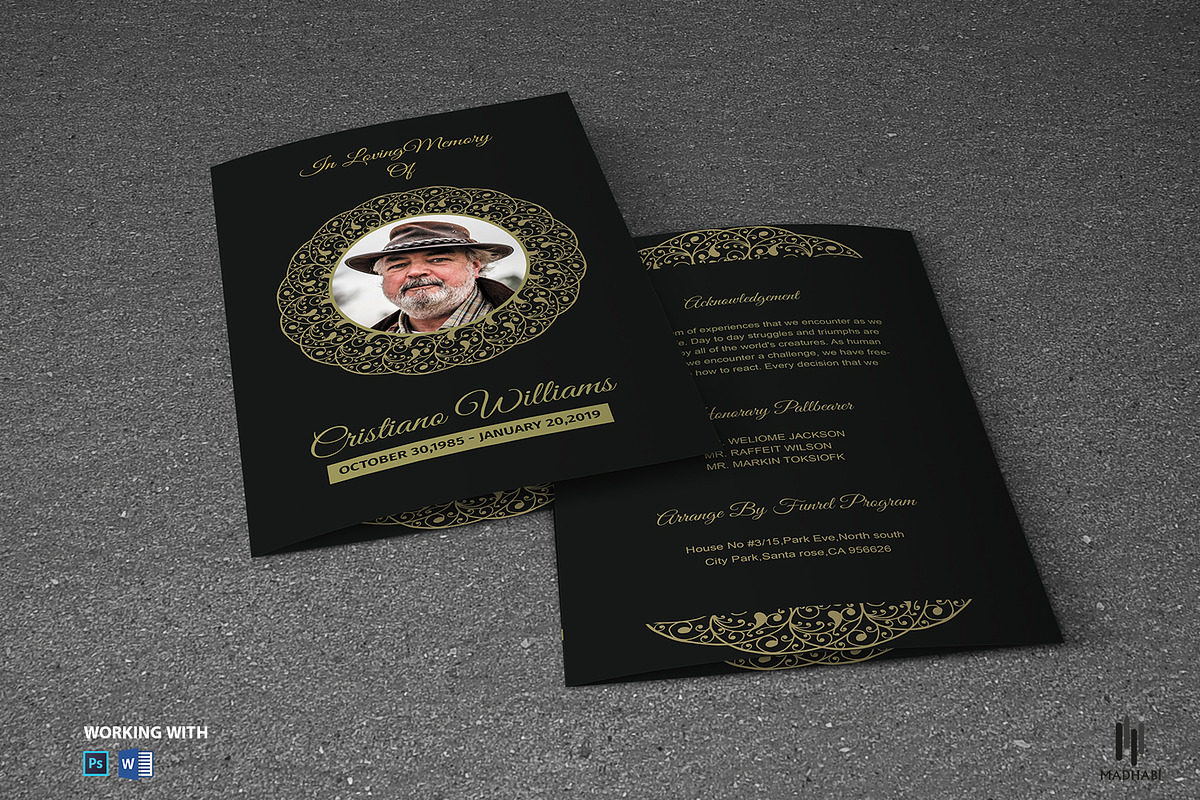 Funeral Program Template, a Brochure Template by Madhabi Studio (Photo 5 of 5)