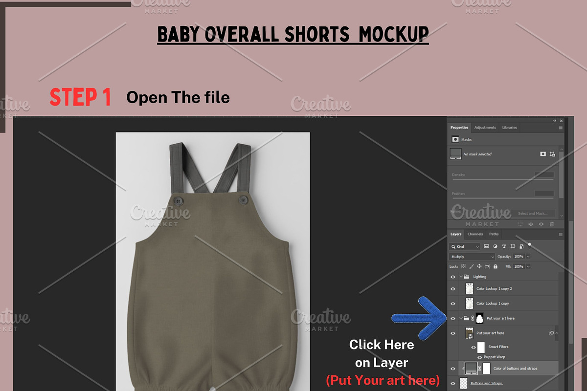Baby Overall Shorts Mockup, a Shirt Mockup by Nora Gad (Photo 2 of 16)
