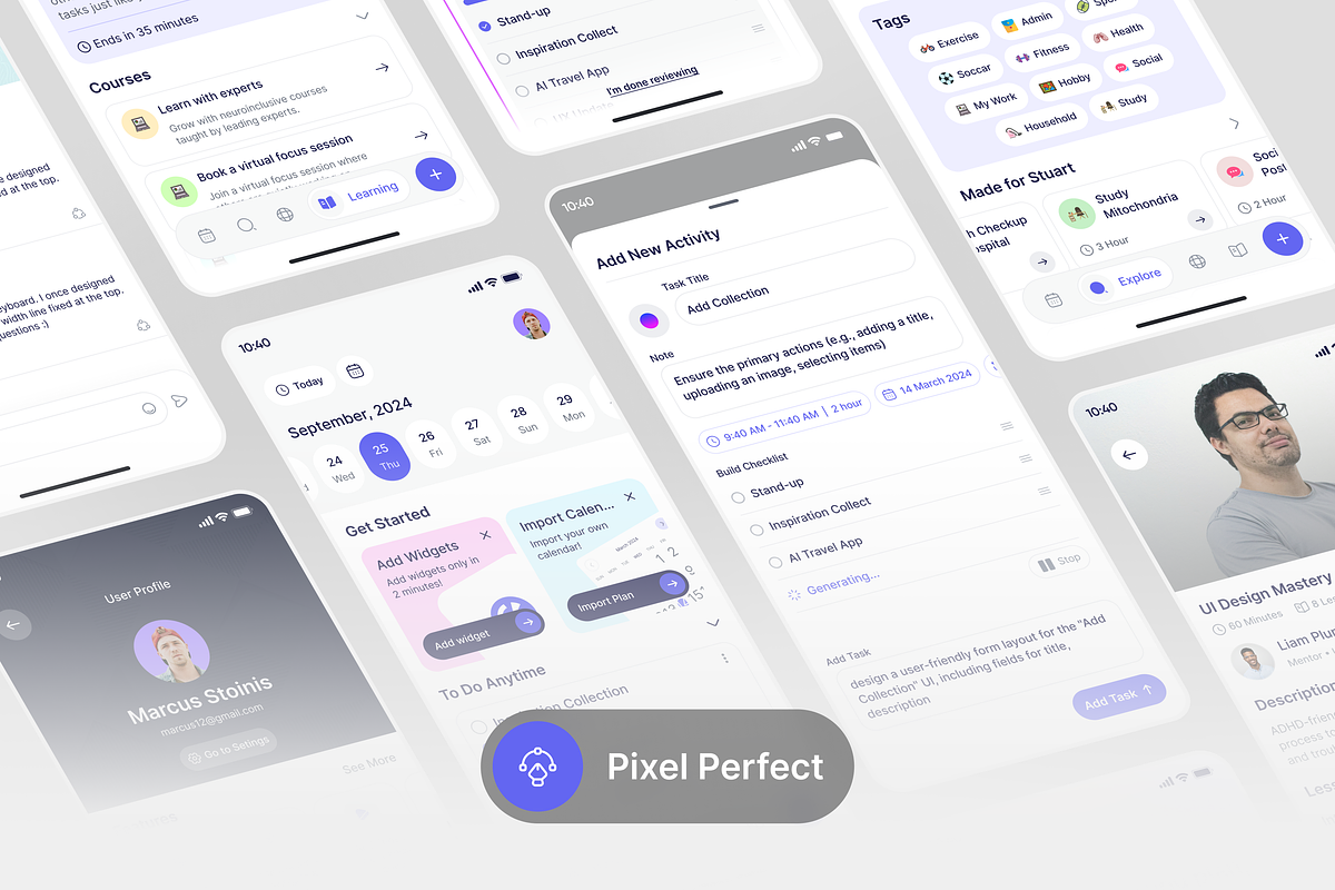 TaskWhiz Planning App UI Kit preview 8