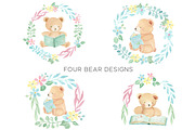 Bears and Books: Nursery Baby Shower, a Decorative Illustration by Graphic Blue Bird (Thumbnail 3 of 5)