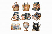 Watercolor Travel clipart, an Illustration by Libby Wishes (Thumbnail 2 of 4)
