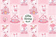 Easter Village Seamless Pattern, a Seasonal Illustration by TitaLivingArt (Thumbnail 2 of 13)