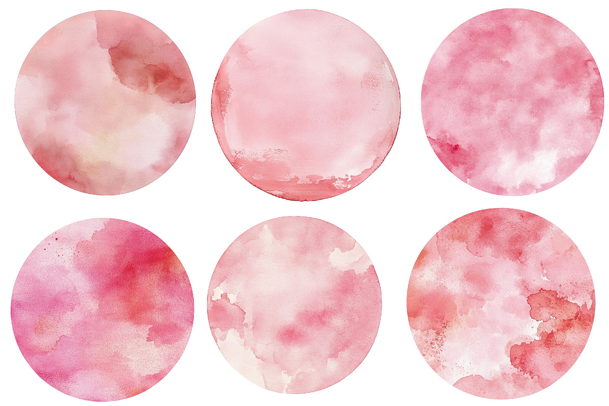 Blush Pink Watercolor Circles, an Illustration by Designworld (Photo 2 of 7)