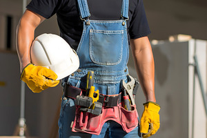 Construction Worker Holding Hard Hat, an Industrial Photo by Stock Shape