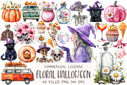 Floral Halloween Clipart, an Illustration by OK Design (Thumbnail 1 of 5)