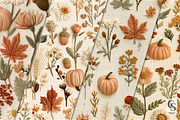 Cottagecore Autumn Embroidery Paper, a Pattern Graphic by Creative Store (Thumbnail 2 of 5)
