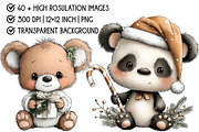 Whimsical Christmas Panda Clipart, an Illustration by Pixels.Craft (Thumbnail 4 of 6)