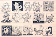 50 Cat dance Stencil svg eps dxf png, an Animal Illustration by TaKong Magics (Thumbnail 2 of 4)