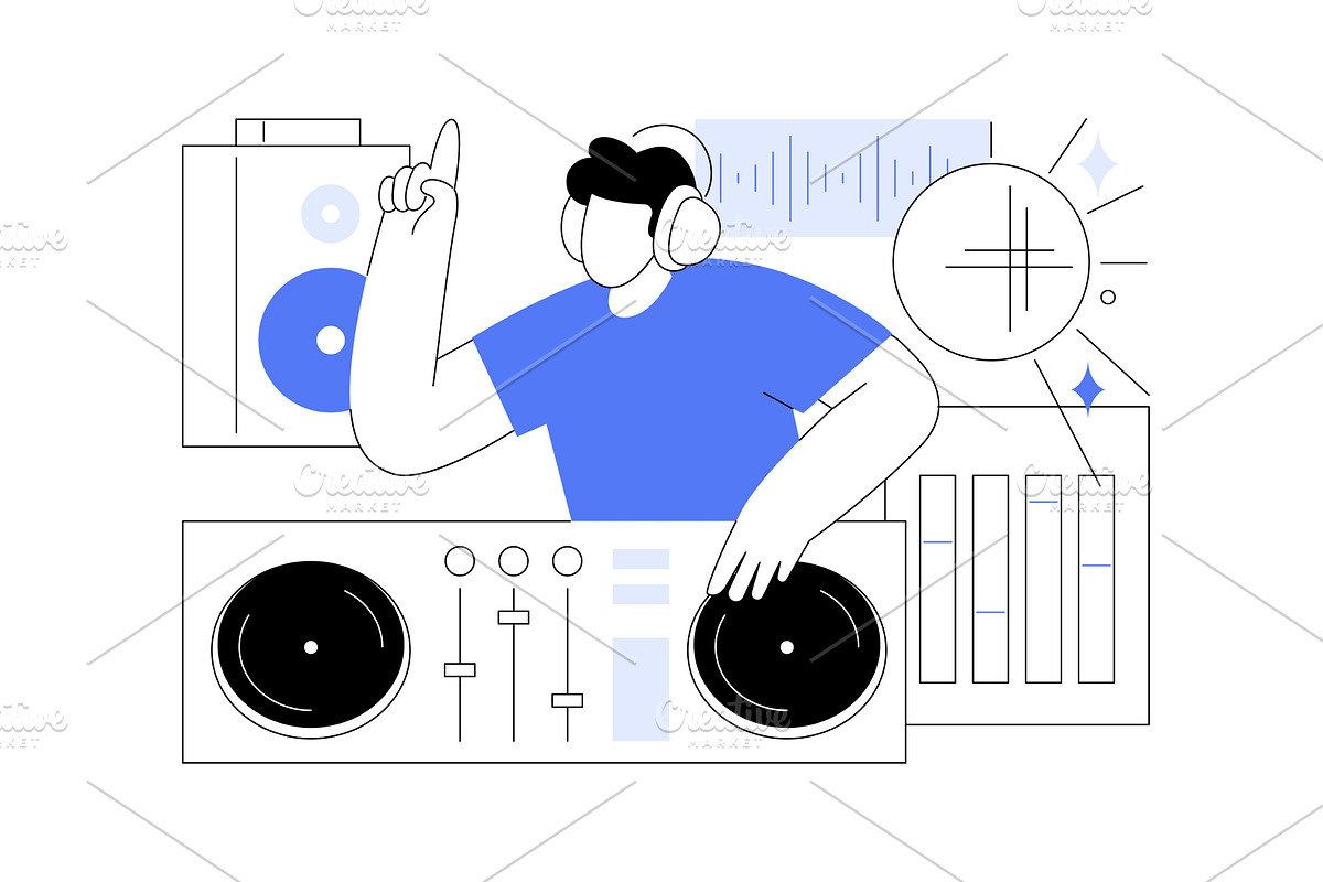 Djing isolated cartoon vector, a Person Illustration by Visual Generation