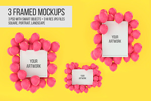 Festive Mockups with Balloons