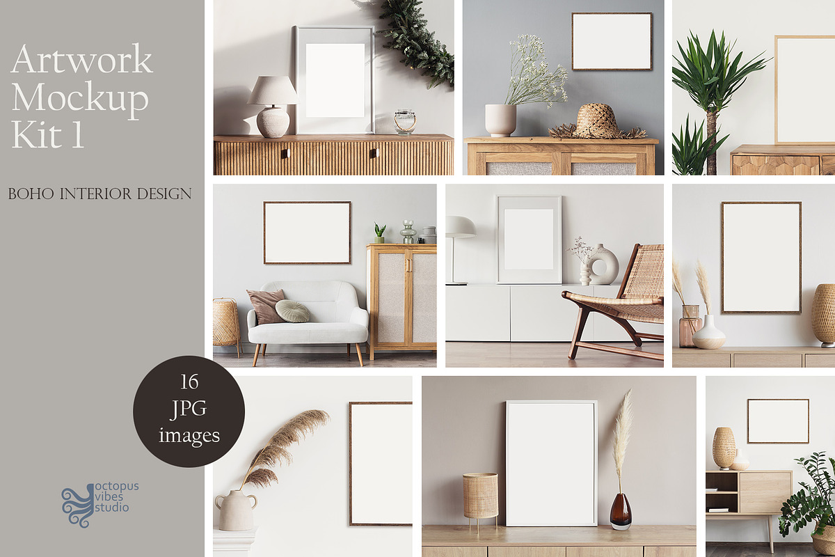 Artwork Frame Mockup Photo Bundle, a Poster Template by Octopus_Vibes (Photo 1 of 16)