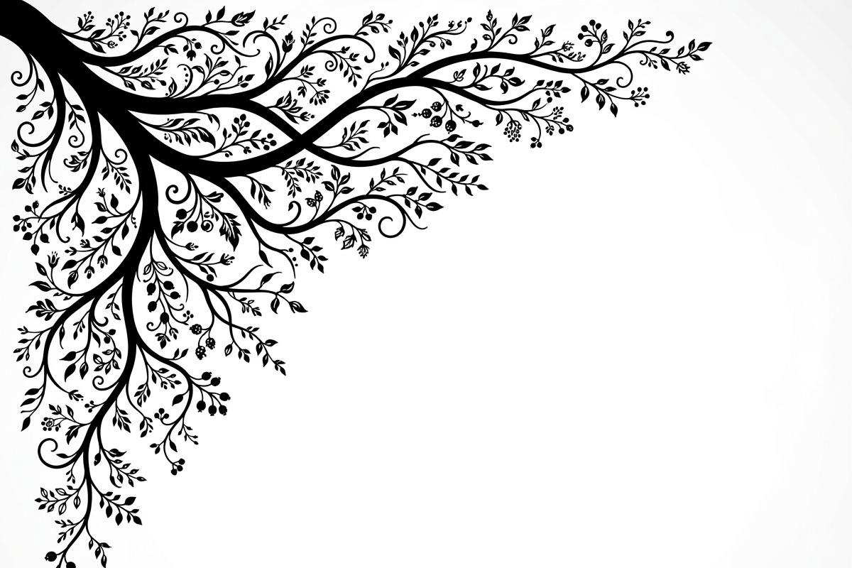 50 Tree Branch Corner Silhouette, a Decorative Illustration by Amazin_art (Photo 24 of 25)
