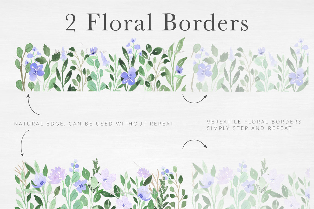 Violet Florals & Greenery Leaves, an Illustration by Momo Studio (Photo 7 of 19)