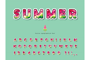 Watermelon summer alphabet