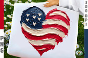 Brushstroke American Flag Heart Png, an Illustration by Craft Nest (Thumbnail 1 of 6)