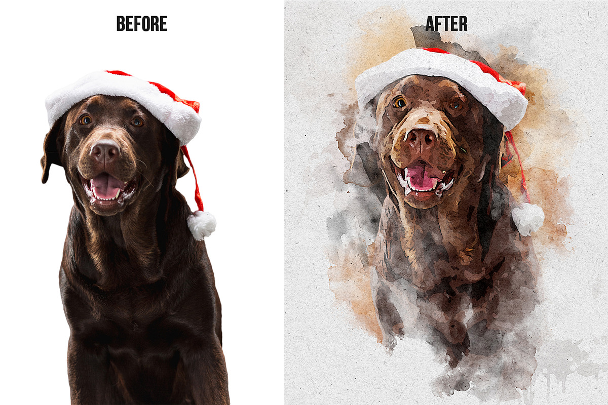 Pet Watercolor Art Photoshop Effect, an Action Add-On by Shovajit (Photo 6 of 8)