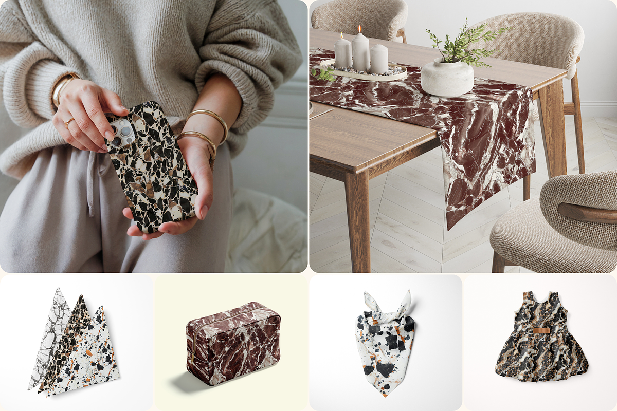 Marble Seamless Patterns, a Pattern Graphic by Ninterints