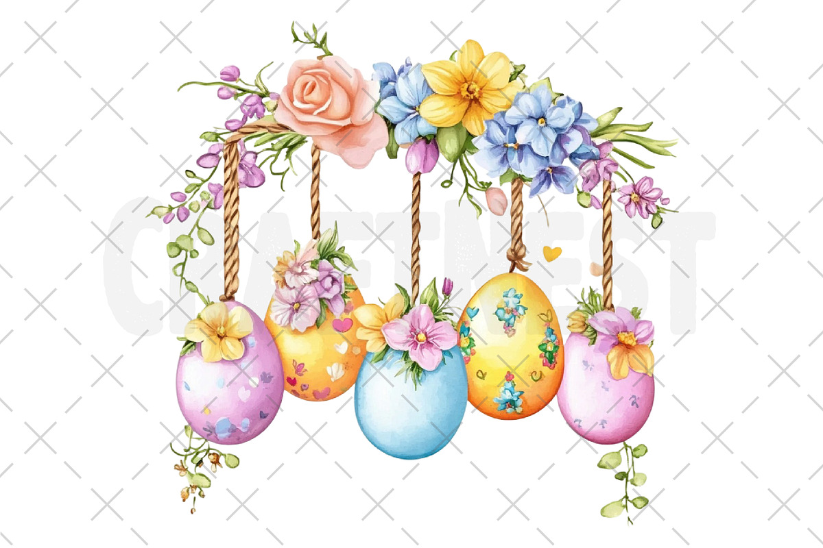 Watercolor Easter Clipart PNG, an Illustration by Craft Nest (Photo 12 of 12)