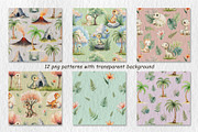 Dinosaurs Watercolor Collection, an Animal Illustration by AG Mockups (Thumbnail 5 of 9)