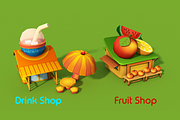 3D Cartoon Shop City, an Environmental 3D Model by Souchenki (Thumbnail 16 of 21)