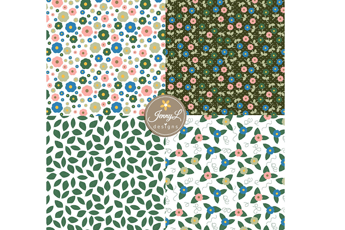 Spring Seamless Digital Papers, a Pattern Graphic by JennyL Designs (Photo 5 of 5)