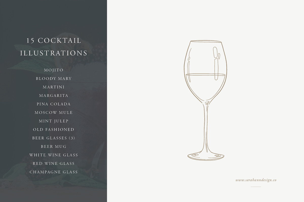 Cocktail Drinks: Vector Illustration, a Food Illustration by Sarah Ann Design (Photo 4 of 6)