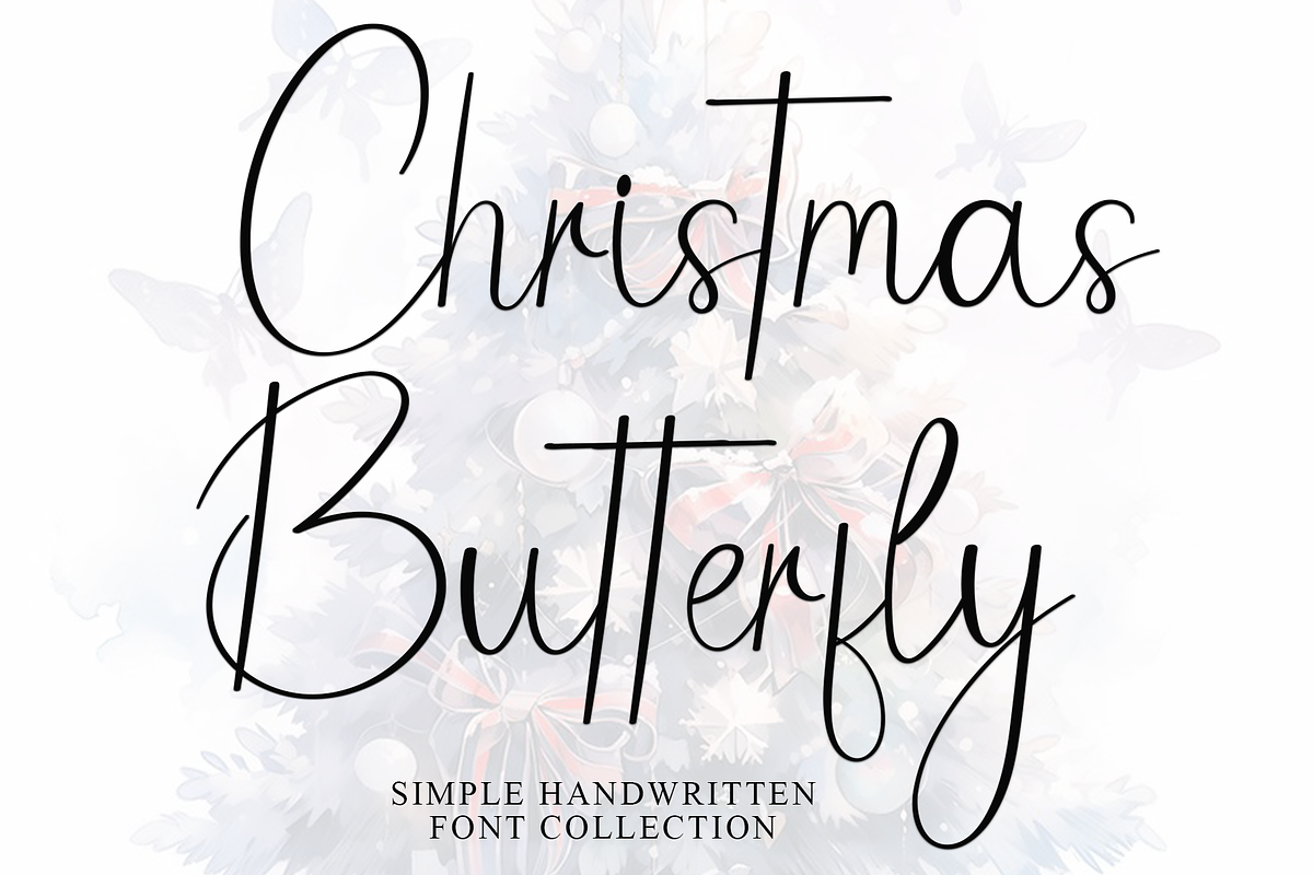 Christmas Butterfly, a Handwritten Font by InermediaSTUDIO (Photo 6 of 8)