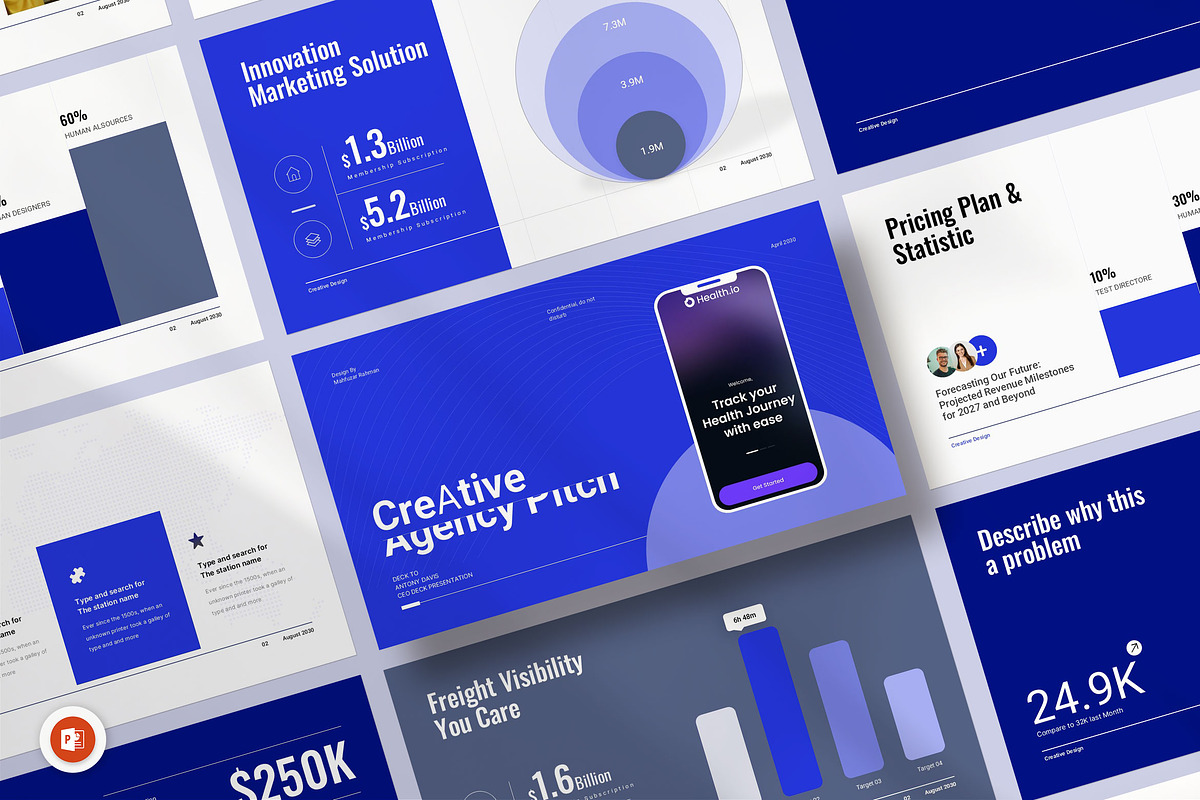 Creative Agency Pitch Deck, a Presentation Template by KreateTribe (Photo 1 of 6)