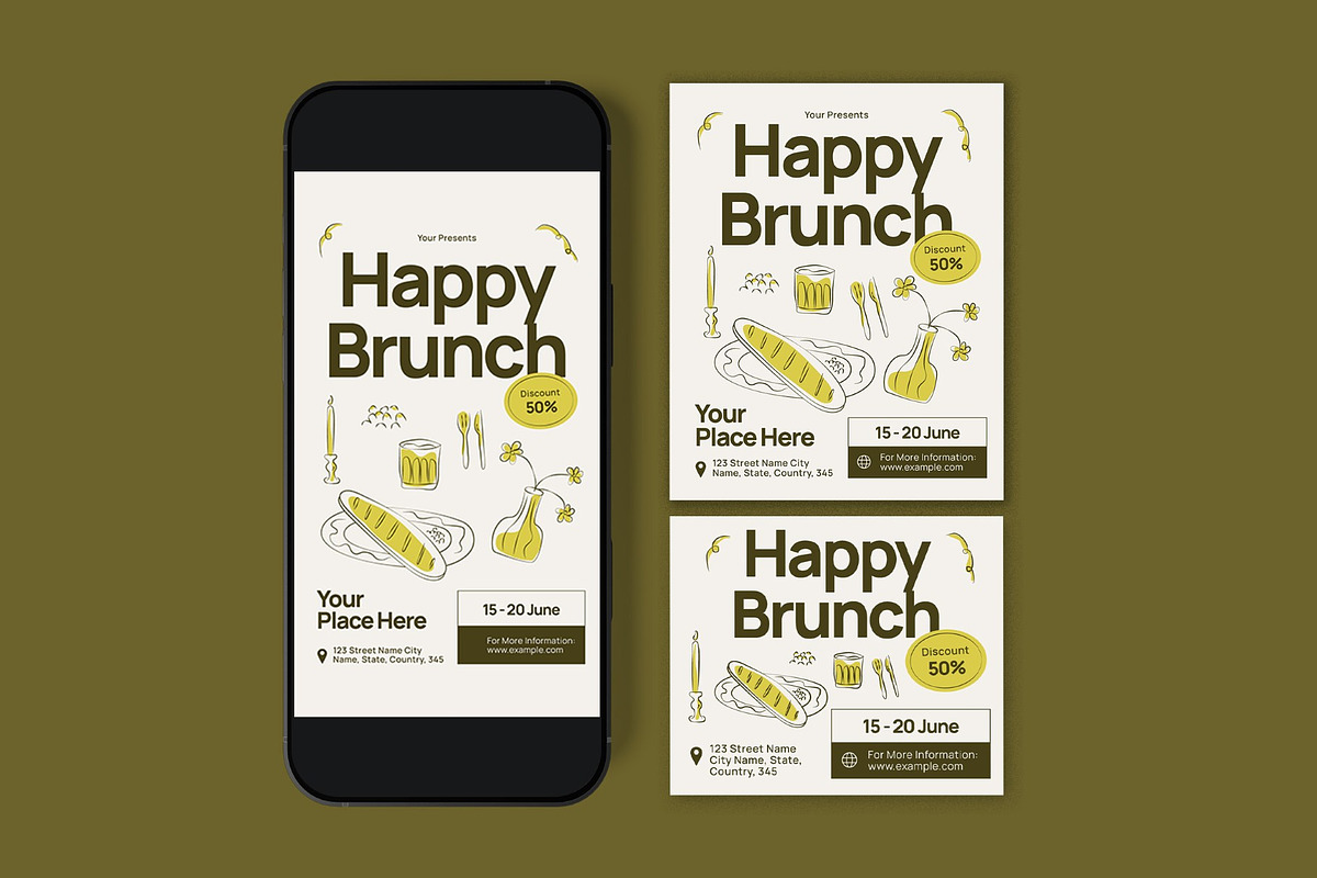 Happy Brunch Flyer, a Flyer Template by graphicook (Photo 3 of 3)