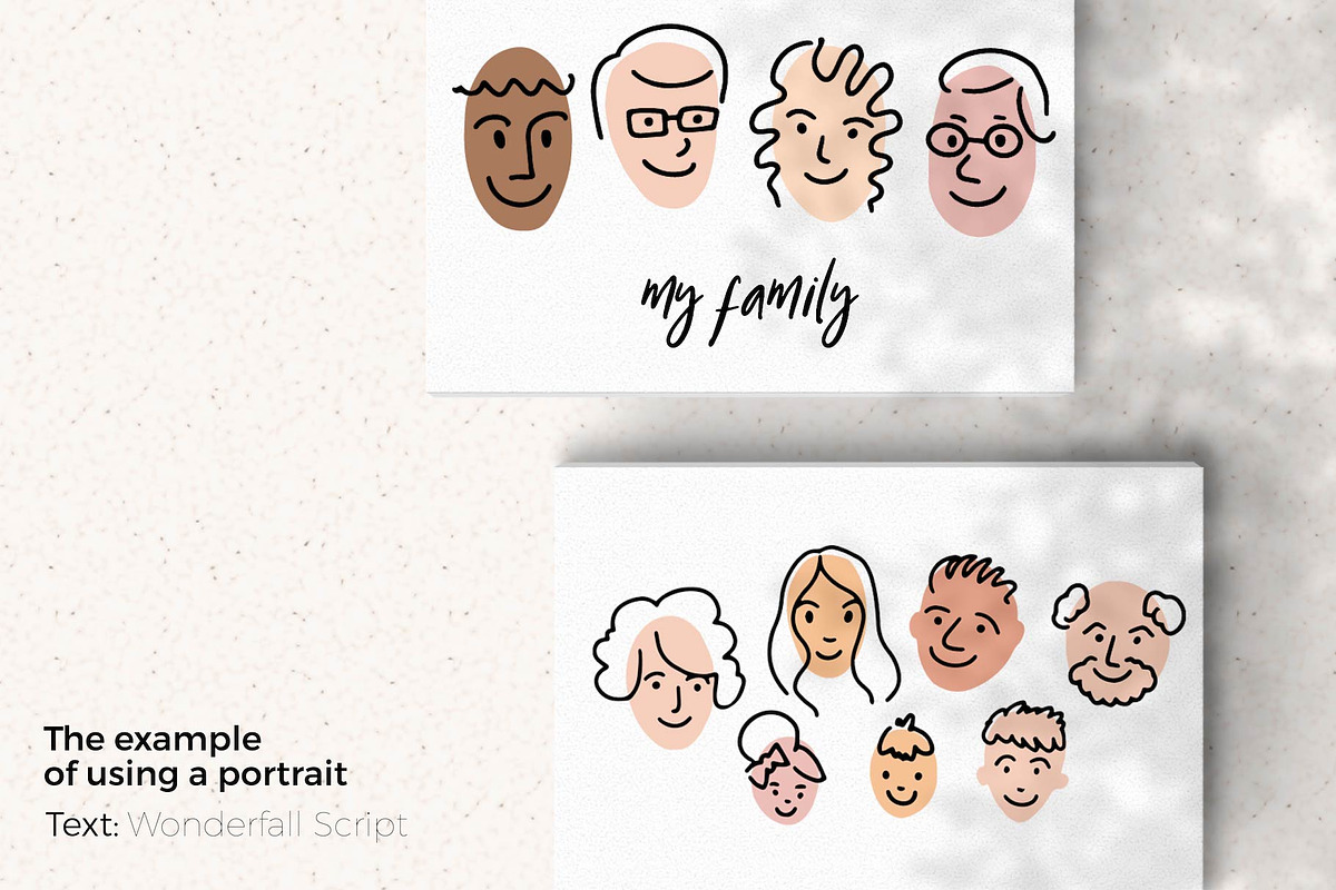 Doodle Portraits Icon Set, an Outline Icon by Sopelkin (Photo 3 of 5)